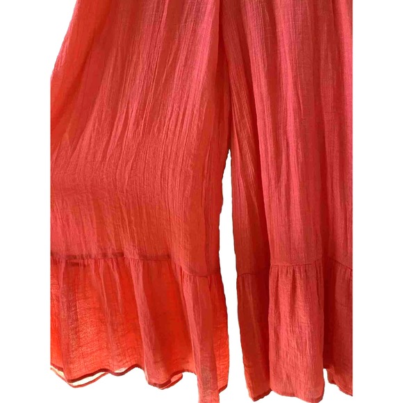Flying Tomato Pink Red Flutter Sleeve Jumpsuit Size SMALL Lightweight Wide Leg - Picture 7 of 9